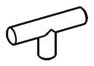 Bar 1 x 1 x 1 with Perpendicular Handles in White