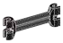 Connector: clip, small double-sided 1 x 4 with double-clips in Black (Metallic)