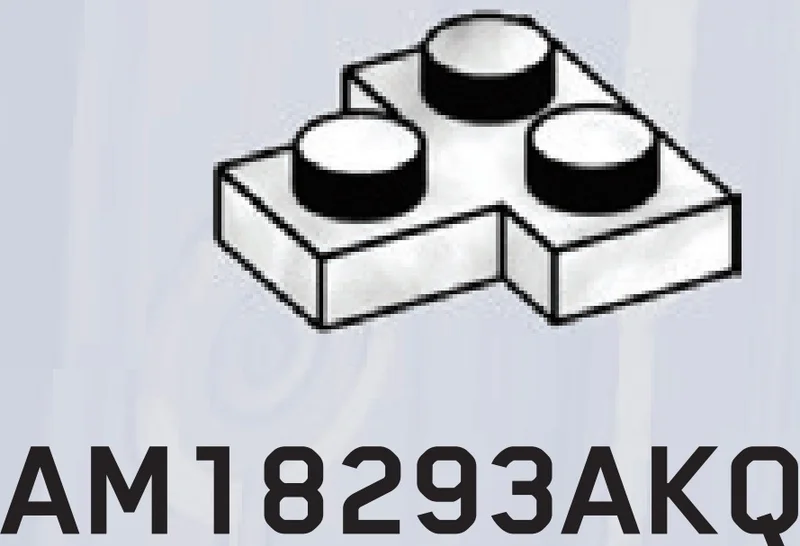 Plate Modified 2 x 2 T-shape in White with Black Marbling (Camo)