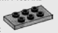 Plate 2 x 4 with 6 studs in Gray, Light Camo (Metallic)