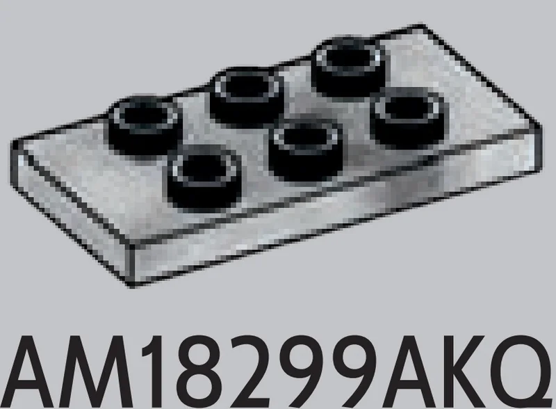 Plate Modified 2 x 4 with 6 studs in White with Black Marbling (Camo)