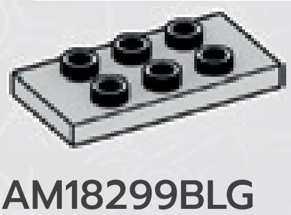 Plate Modified 2 x 4 with 6 studs in Gray, Dull