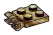 Plate Modified 2 x 2 with horizontal clips in Sand, Dark (Camo)