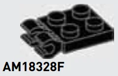 Plate 2 x 2 with horizontal clips in Black
