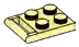 Plate 2 x 2 with handle in Yellow, Pastel