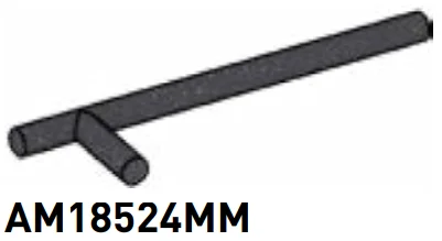 Bar 1 x 5 x 1 with perpendicular handle in Gray, Dark (Metallic)