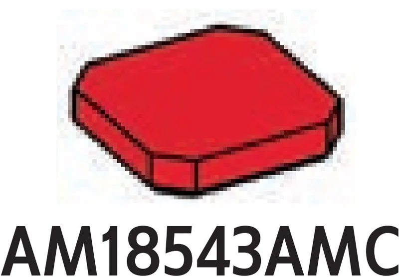 Tile Modified 2 x 2 Rounded Corners in Red, Flame