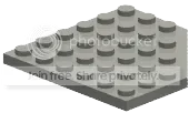 Plate 6 x 6 without corner, type 02 in Gray, Light (Camo)