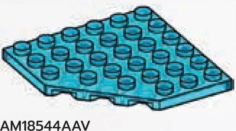 Wedge Plate 6 x 6 without corner, type 02 in Blue, Medium (Translucent)