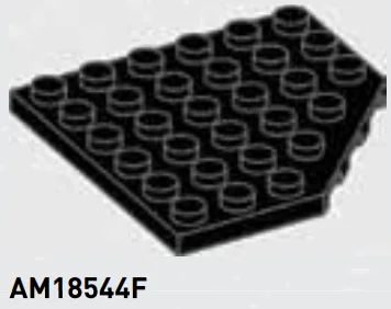Wedge Plate 6 x 6 without corner, type 02 in Black