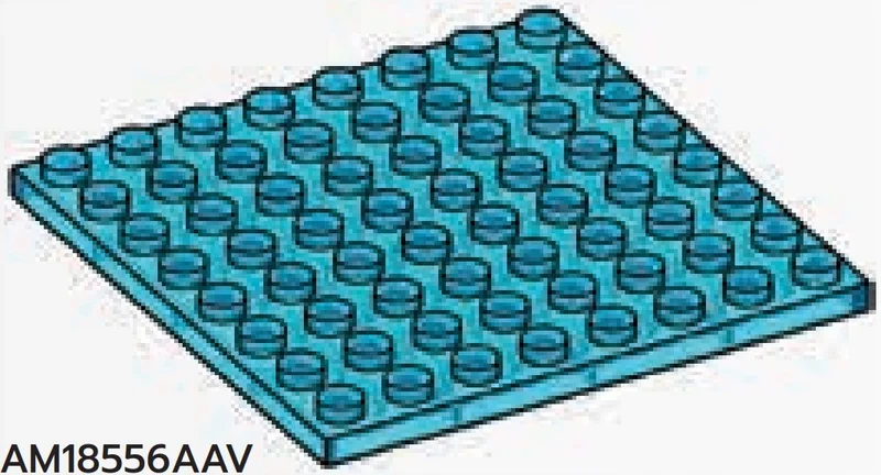 Plate 8 x 8 in Blue, Medium (Translucent)