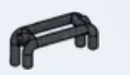 Bar 2 x 2 x 4 paired, double-elbow in Metal, Iron (Metallic)