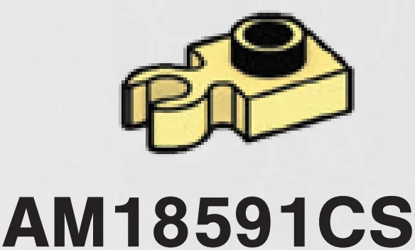 Plate 1 x 1 with vertical clip in Yellow, Pastel