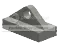 Tile 1 x 2 with central fin and hole in Gray, Dark (Metallic)