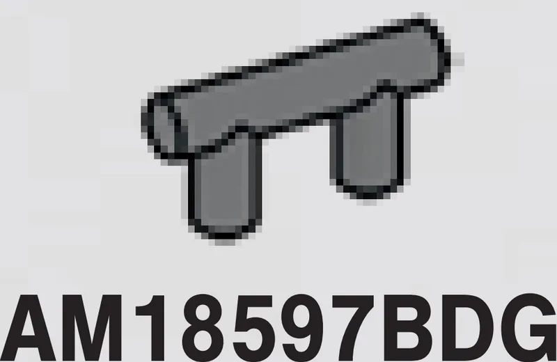 Bar 2 studs long with perpendicular pegs in Gray, Dark (Flake)