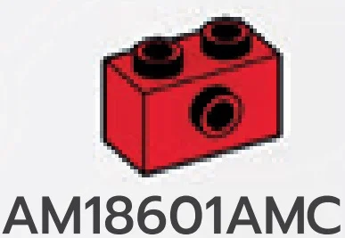 Brick 1 x 2 with side stud in Red, Flame