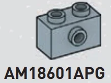 Brick 1 x 2 with side stud in Gray, Steel
