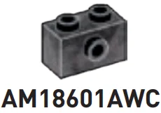 Brick 1 x 2 with side stud in Gray, Dark (Metallic Camo)