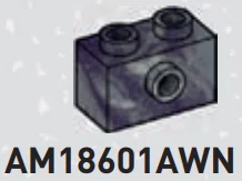 Brick 1 x 2 with side stud in Dark Gray/Purple, Marbled