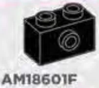 Brick 1 x 2 with side stud in Black