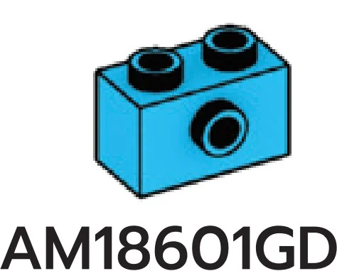 Brick Modified 1 x 2 with side stud in Blue, Rich Sky