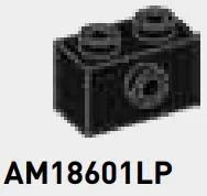 Brick 1 x 2 with side stud in Gray, Charcoal
