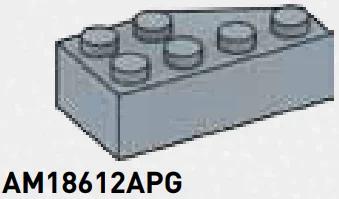 Wedge Brick 2 x 4 without left corner in Gray, Steel