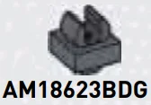 Plate Modified 1 x 1 with underside clip in Gray, Dark (Flake)