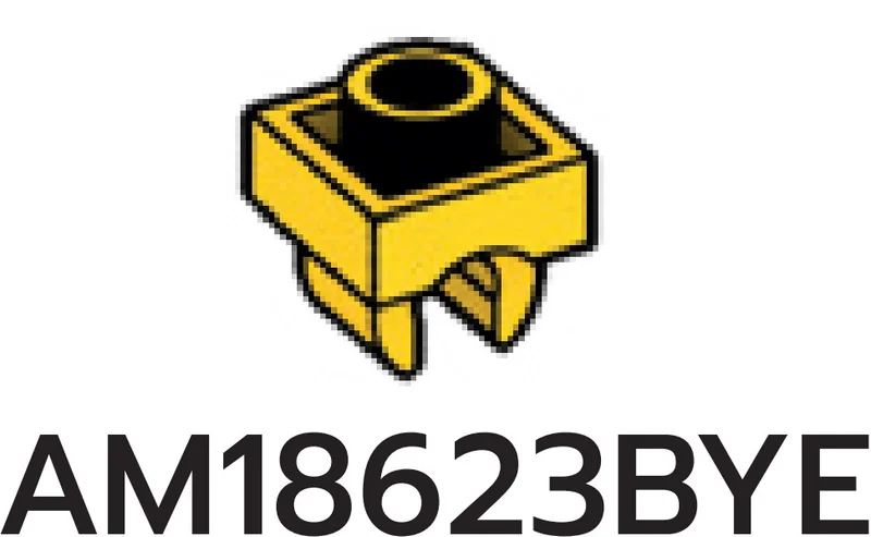 Plate Modified 1 x 1 with underside clip in Yellow, Lemon