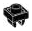 Plate Modified 1 x 1 with underside clip in Black (Metallic)