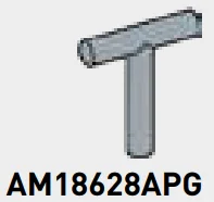 Bar 1 x 2 x 1 with perpendicular handles in Gray, Steel