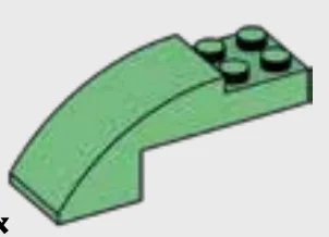 Brick 2 x 2 x 6 with half-curved top