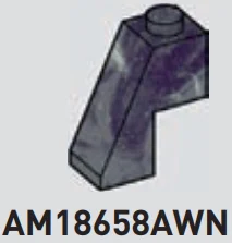 Slope 65 1 x 2 x 2 in Dark Gray/Purple, Marbled