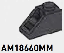 Slope brick 45 1 x 2 with transverse handle in Gray, Dark (Metallic)