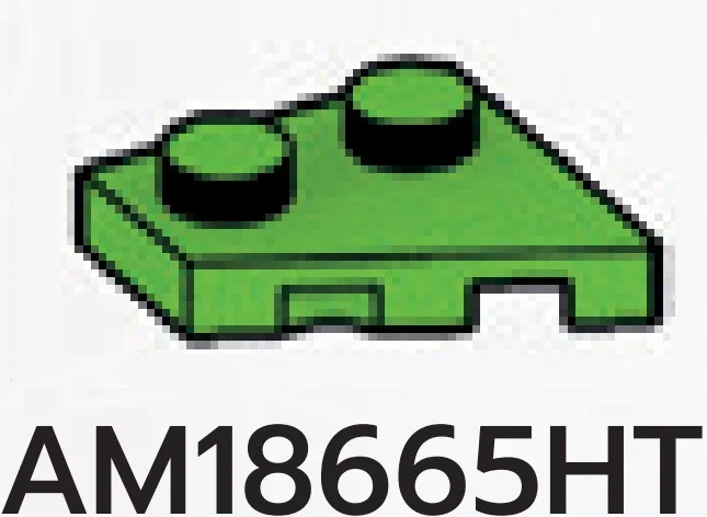 Wedge Plate 2 x 2 without left corner in Green, Soft Grass