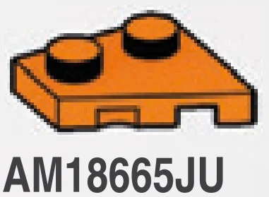 Wedge Plate 2 x 2 without left corner in Orange, Smoky
