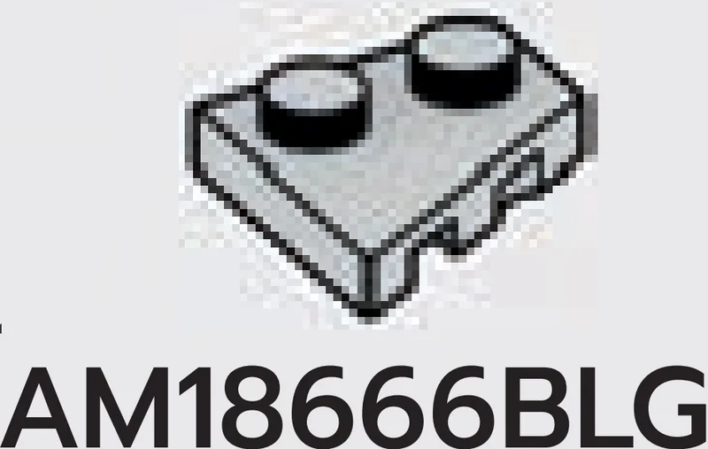 Wedge Plate 2 x 2 without right corner in Gray, Dull