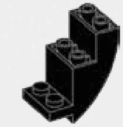 Brick 2 x 3 x 2 rounded bottom with protruding 1 x 2 plate in Green, Medium (Camo)
