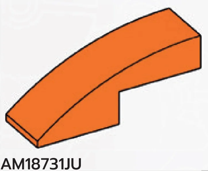 Slope 2 x 2 x 6 Curved in Orange, Smoky