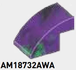 Brick 2 x 2 x 3 with half-curved top in Purple/Green, Marbled