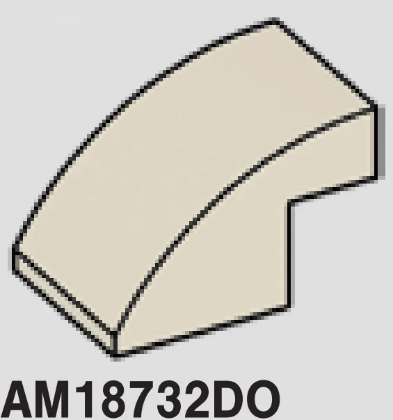 Slope Brick 2 x 2 x 3 with half-curved top in Gray
