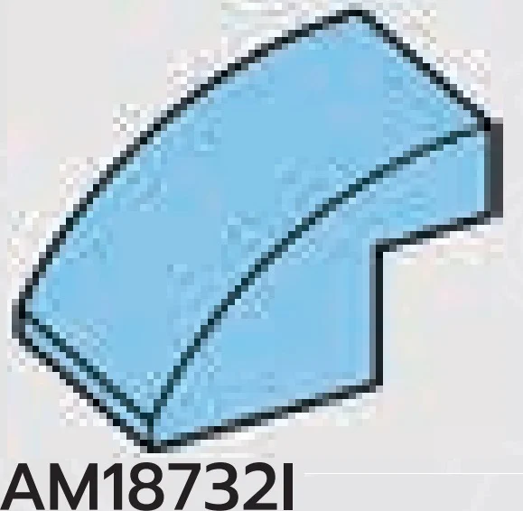 Slope Brick 2 x 2 x 3 with half-curved top in Blue, Deep Pastel