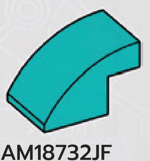 Slope Brick 2 x 2 x 3 with half-curved top in Blue, Robin's Egg