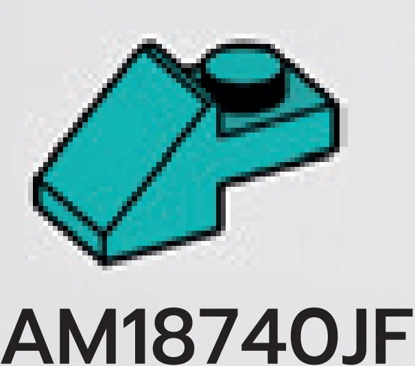 Slope 45 1 x 1 with 1 x 1 Plate in Blue, Robin's Egg