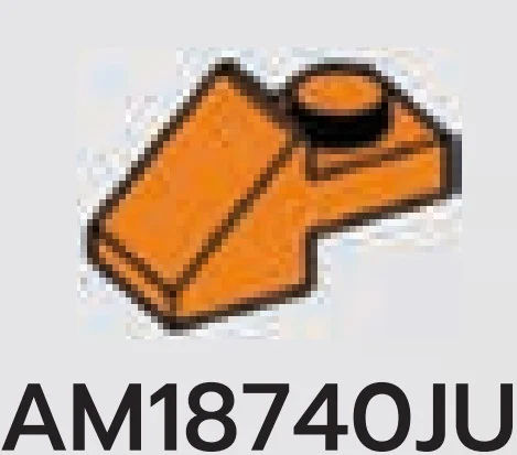 Slope 45 1 x 1 with 1 x 1 Plate in Orange, Smoky
