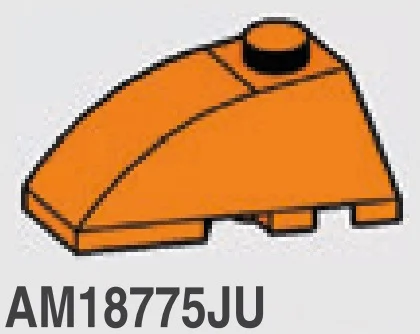 Wedge 2 x 4 double left with curved slope in Orange, Smoky