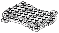 Baseplate 8 x 10 irregular, Two-Tiered in White, Snow (Camo)