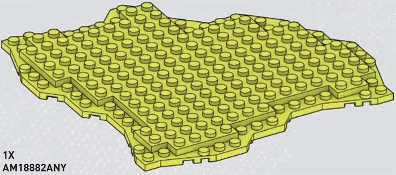 Baseplate 17 x 18 irregular, two-tiered in Yellow, Electric