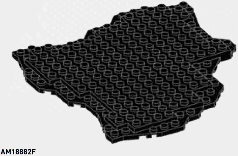 Baseplate 17 x 18 irregular, two-tiered in Black