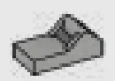 Tile 1 x 2 with raised horizontal clip in Gray, Light Camo (Metallic)